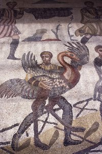 Man carrying a swan (detail) by Roman